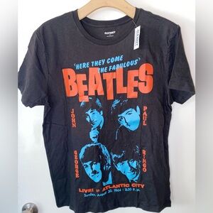NWT Old Navy Vintage-Style Black Beatles Graphic Tee